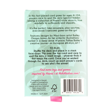 Load image into Gallery viewer, Back of the Spot da Mo‘o card game displaying text of instructions of how to play the game
