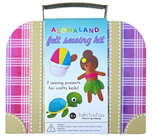 Load image into Gallery viewer, A rainbow palaka print box with label "ALOHALAND Felt Sewing Kit"
