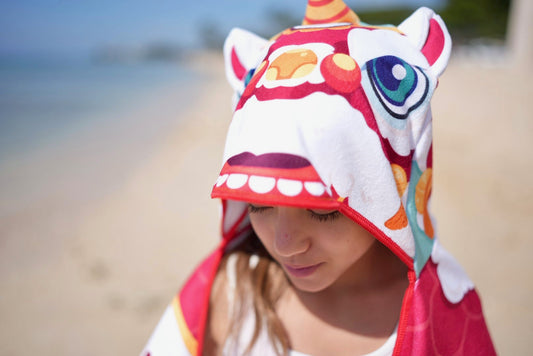 Lucky Lion Hooded Towel