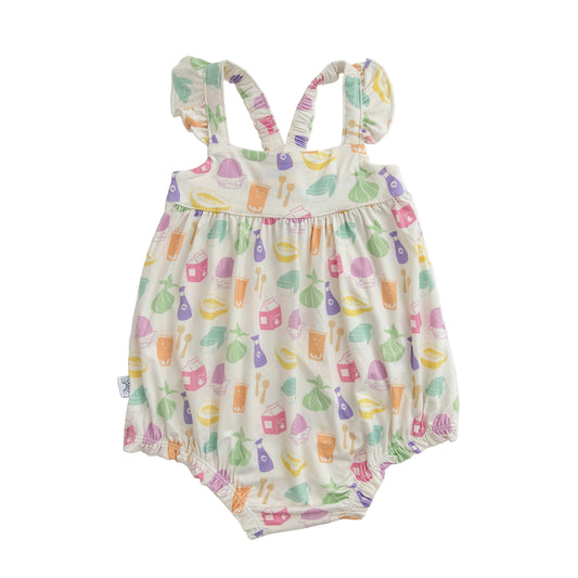 Bubble Romper with Hawaii Food Print