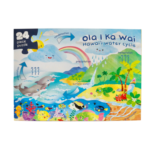 Box packaging of Hawai‘i Water Cycle Puzzle reading 