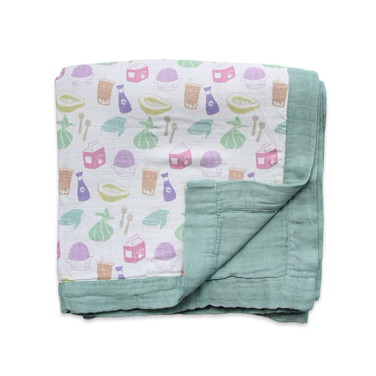 Quilt with local food print