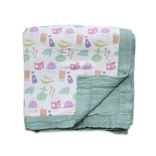 Quilt with local food print