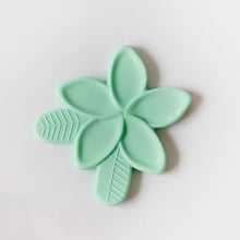 Load image into Gallery viewer, Plumeria flower shaped teal teether