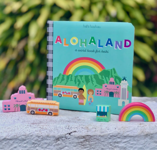 ALOHALAND book with ALOHALAND blocks