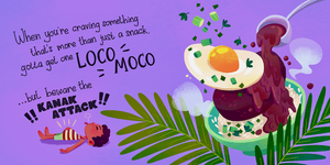 Kaukau time Keiki book Hawaii food loco moco